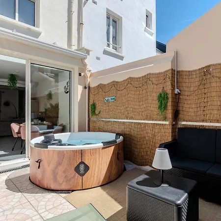 بيت للعطل Le Little Hawai 4 Etoiles - Maison 6 Pers - Terrasse - Spa Privatif - Plage A Pied لو هافر